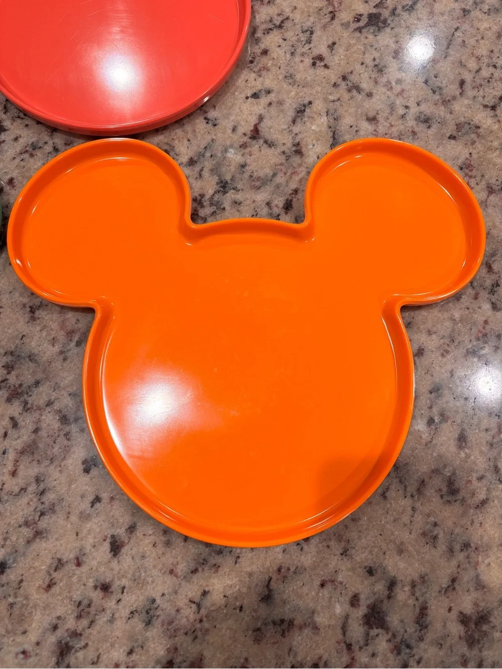 Disney Colorful Mickey-Shaped Melamine Plates — Blue, Red, Green, Orange
